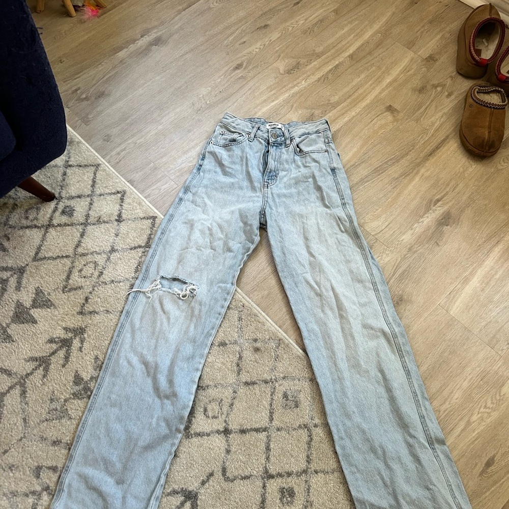 Pull&Bear Light Blue Straight Leg Jeans
